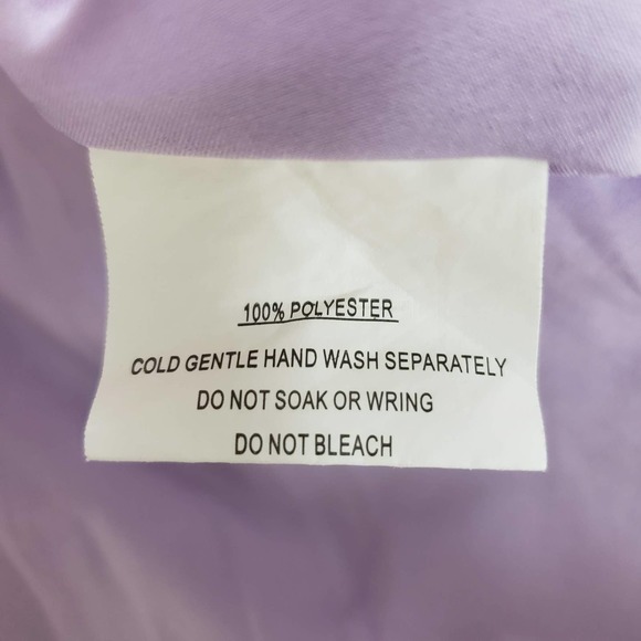 Saints + Secrets Long Sleeve Deep V Tie Front Ruffle Mini Dress, Violet, L - Picture 10 of 12